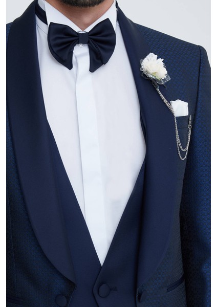Erkek Lacivert Yelekli Slim Fit Damatlık fırsatları