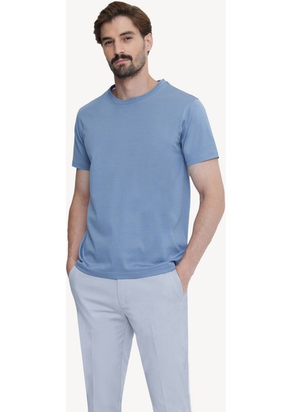 Erkek Bisiklet Yaka Pamuklu Regular Fit T-shirt