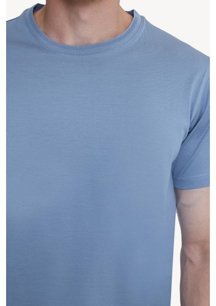 Erkek Bisiklet Yaka Pamuklu Regular Fit T-shirt fırsatları