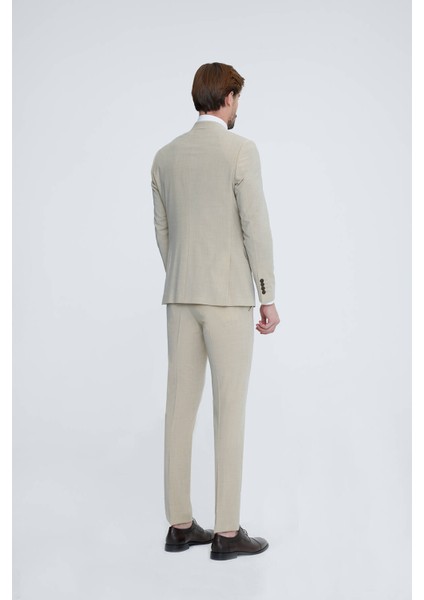 Erkek Bej Slim Fit Sivri Yaka Takım Elbise indirimleri