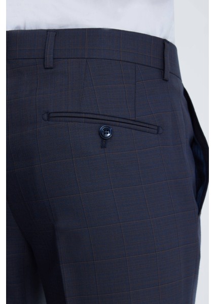 Erkek Lacivert Kahve Slim Fit Yelekli Takım Elbise indirimleri