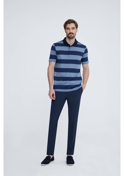 Erkek Lacivert Gri Polo Yaka T-shirt modelleri