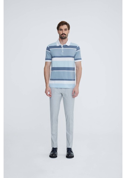Erkek Mavi Gri Polo Yaka T-shirt modelleri