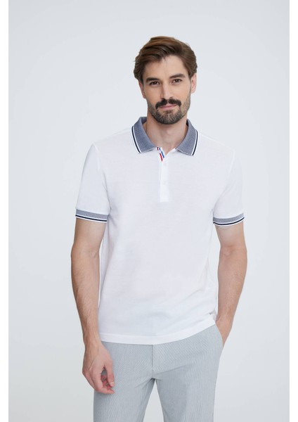 Erkek Krem Polo Yaka T-shirt