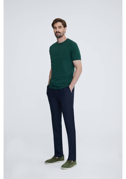 Erkek Koyu Yeşil Bisiklet Yaka T-shirt fırsatları