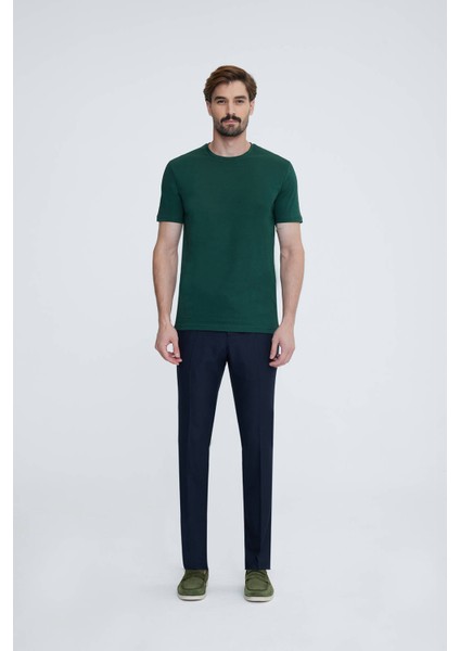 Erkek Koyu Yeşil Bisiklet Yaka T-shirt modelleri