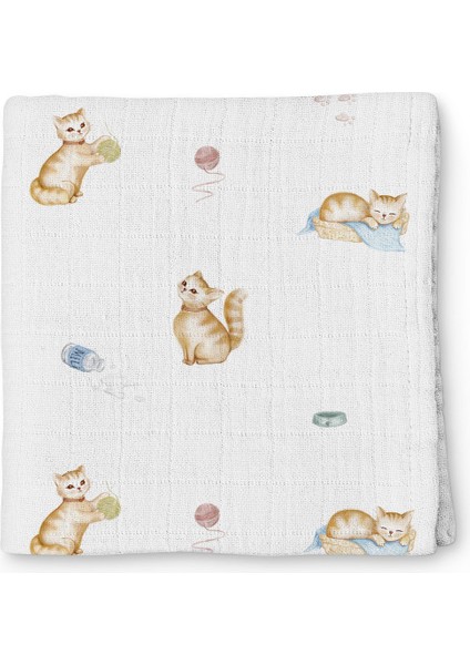 2'li Müslin Bebek Örtüsü Iconıque Lapin Gri Tavşan Desen & Chaton Kedi Desen 100X100 fiyatları