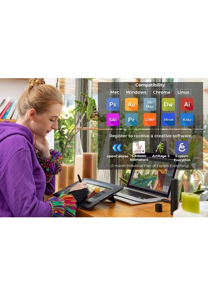 ARTIST12 Pro 11.6 Inc Ekranlı Grafik Çizim Tableti
