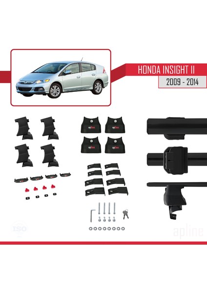 Honda Insight Iı 2009-2014 Arası ile Uyumlu Ace-4 Ara Atkı Tavan Barı Siyah