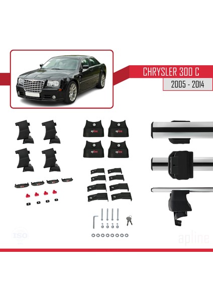 Chrysler 300 C 2005-2014 Arası ile Uyumlu Ace-4 Ara Atkı Tavan Barı Gri