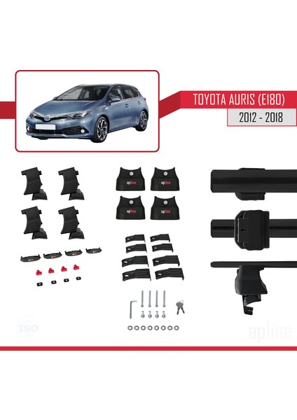 Toyota Auris / Corolla (E180) 2012-2018 Arası ile Uyumlu Ace-4 Ara Atkı Tavan Barı Siyah