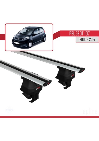 Peugeot 107 2005-2014 Arası ile Uyumlu Ace-4 Ara Atkı Tavan Barı Gri