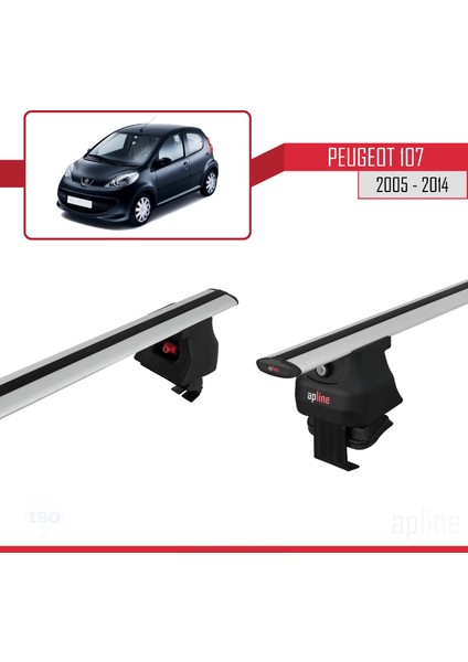 Peugeot 107 2005-2014 Arası ile Uyumlu Ace-4 Ara Atkı Tavan Barı Gri