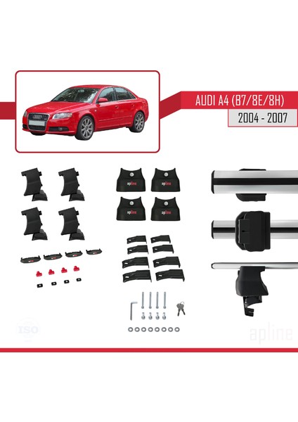 Audi A4 (B7/8e/8h) 2004-2007 Arası ile Uyumlu Ace-4 Ara Atkı Tavan Barı Gri