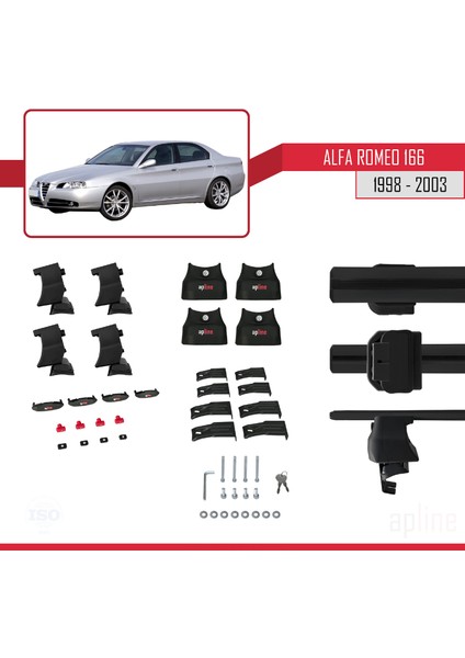 Alfa Romeo 166 1998-2003 Arası ile Uyumlu Ace-4 Ara Atkı Tavan Barı Siyah indirimleri
