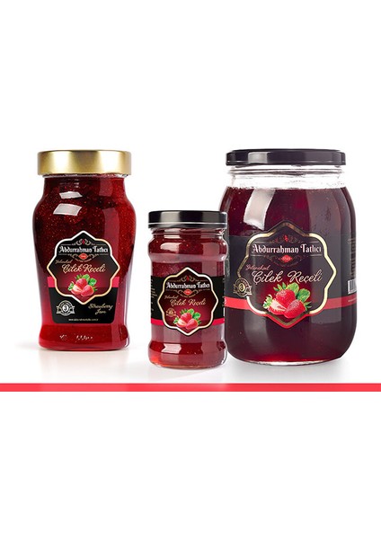 Çilek Reçeli Cam KAVANOZ,380 gr