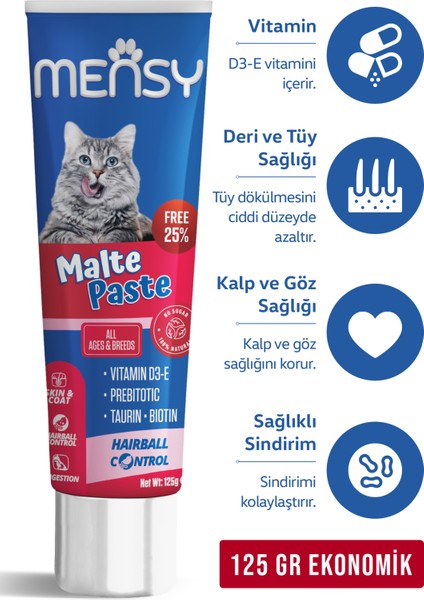 Malte Paste 125  gr Vitamin D3E  Prebiyotik Taurin Biotin