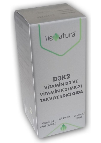 Venatura Vitamin D3 K2 (Menaquinon 7) Damla 20ML