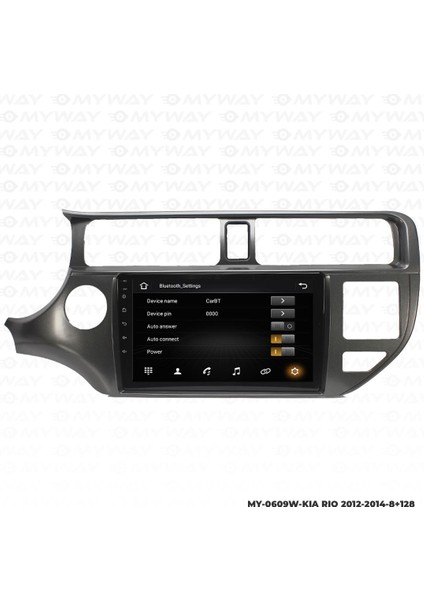 Kia Rio Android 12 Multimedya Carplay 4gb RAM+64GB HDD 2012-2014 Navigasyon Ekran modelleri
