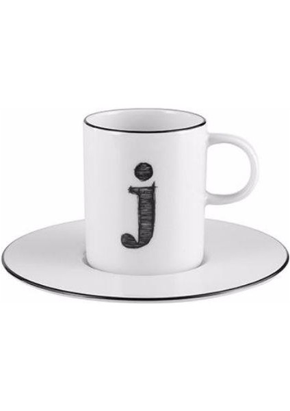 Harf (J) Tabaklı Kahve Fincanı 85 cc