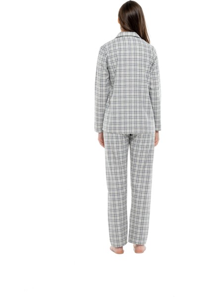 - Kadın Antrasit Boydan Patlı Pijama Takımı