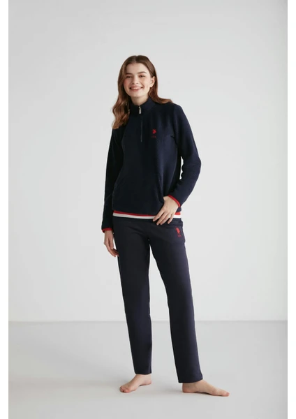 U.S. Polo Assn.   Kadın Lacivert Polarlı Pijama Takımı  16948