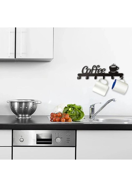 Dekoratif Metal Siyah Mutfak Kupa ve Fincan Askılığı Coffee Askılık modelleri