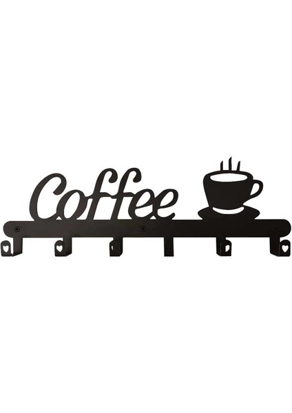 Dekoratif Metal Siyah Mutfak Kupa ve Fincan Askılığı Coffee Askılık indirimleri
