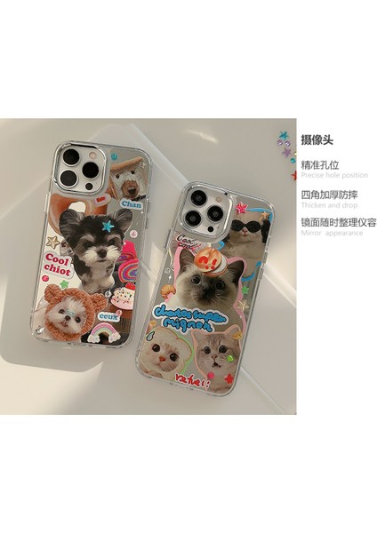 Elmas Macunu Kedi ve Köpek IPHONE14 Apple Cep Telefonu Kılıfı 14PROMAX Elektrolizle Kaplanmış Ayna 11 Sevimli 12 13 Nesil Saçlar Için Uygundur (Yurt Dışından) fırsatları