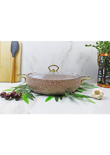 Eco Gold Granit 30 cm Basık Tencere