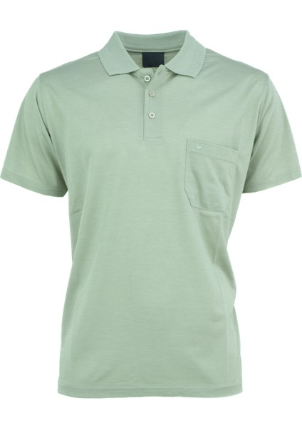 Erkek Polo Yaka Marka Arma Cepli Kısa Kollu Düz Renk Normal Kesim Tam Kalıp Premium Pamuklu Kumaş T-Shirt