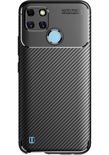 Realme C21Y Kılıf Negro Karbon Görünümlü Şık Dizayn Silikon Siyah modelleri