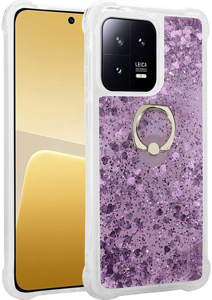 Casestreet Xiaomi Mi 13 Pro Kılıf Milce Sulu Yüzüklü Silikon Arka Kapak Mor