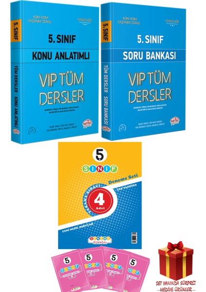 Başat Yayınları Editör 5 Sınıf Tüm Dersler Konu Anlatım-Soru Bankası-4 Deneme +