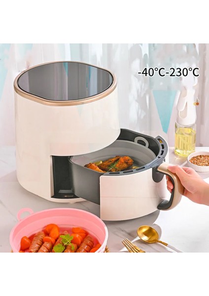 Airfryer Silikon Pişirme Sepeti Büyük Boy Air Fryer Katlanır Yuvarlak Pişirme Sepeti Bpa Içermez