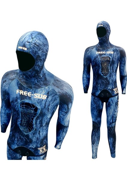 3mm Demre Blue Yamamoto Avcı Serbest Dalış Elbisesi