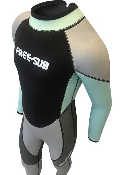 3mm Çocuk Sörf Scuba Tüplü Dalış Elbisesi Wetsuit Turkuaz modelleri