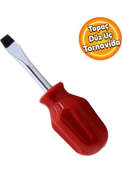 Topaç Vida Civata Sıkma Sökme Vidalama El Tornavida 10 cm Düz Uçlu Klasik