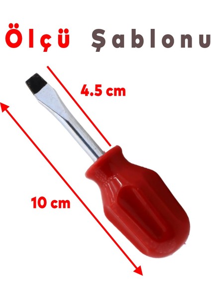 Topaç Vida Civata Sıkma Sökme Vidalama El Tornavida 10 cm Düz Uçlu Klasik