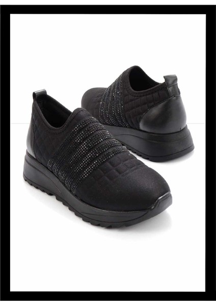 Siyah Siyah Taşlı Kadın Casual Ayakkabı K01671057385