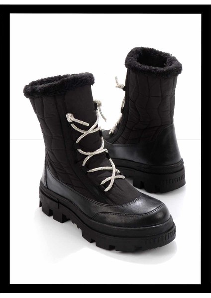 Mat Siyah Paraşüt Kadın Bot & Bootie K02179144767