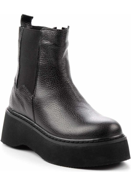 Siyah Leather Kadın Bot & Bootie K02358185003