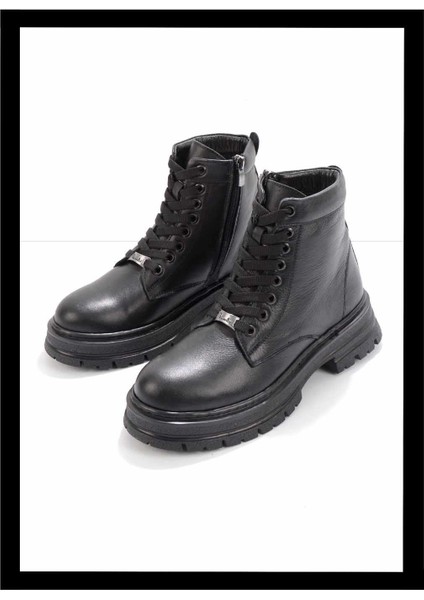 Siyah Leather Kadın Bot & Bootie K02358185103