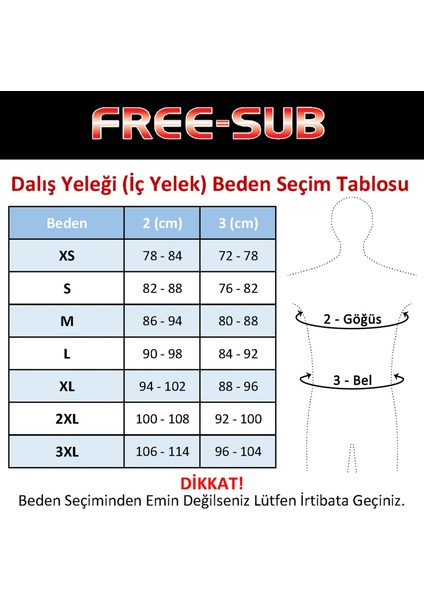 3mm Göğüs Pedli Smooth Dalış Yeleği (İç Yelek)