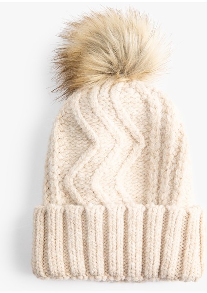 Örgü Bere Peluş Ponponlu