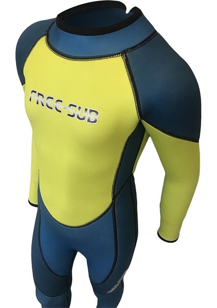 3mm Çocuk Sörf Scuba Tüplü Dalış Elbisesi Wetsuit Blue modelleri