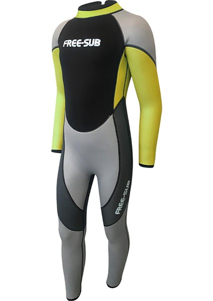 5mm Çocuk Scuba Tüplü Dalış Elbisesi Wetsuit Yellow