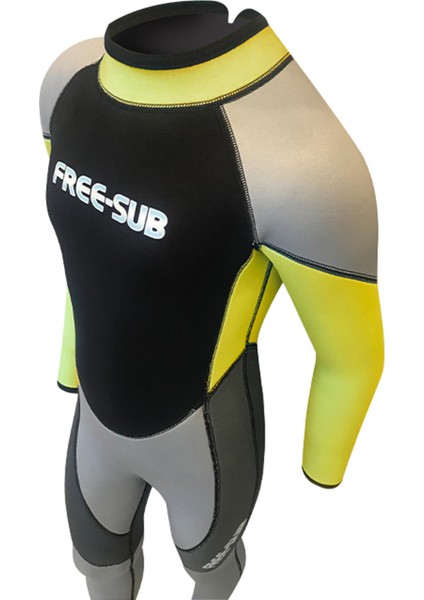 5mm Çocuk Scuba Tüplü Dalış Elbisesi Wetsuit Yellow