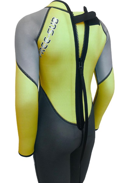 5mm Çocuk Scuba Tüplü Dalış Elbisesi Wetsuit Yellow