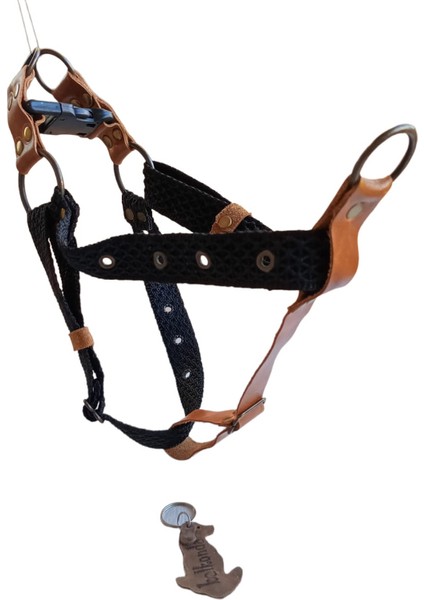 Köpek göğüs tasması hakiki deri kolon boyun ve sırttan çekmeli genişlik:2,5cm göğüs ölçüsü:40-70cm ayarlamalı dog harness GT4-16 fiyatları
